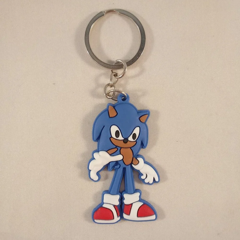 Men's Silver Sonic Hedgehog Keychain Key Ring Lot of 2